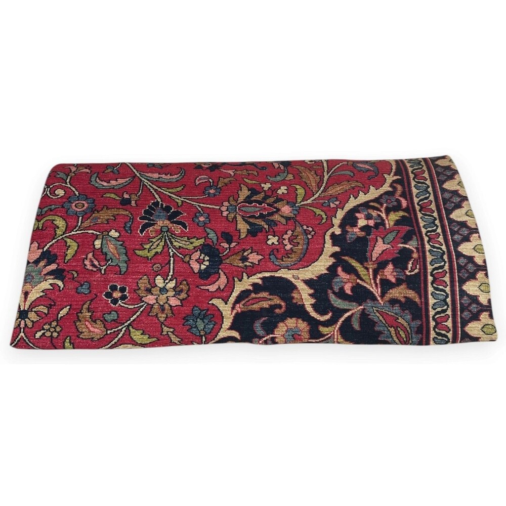 Ralph Lauren Poet's Society Rug Tapestry King Duvet Cover Red Navy Flaws Read